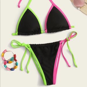 SEXY BLACK/NEON swim suit